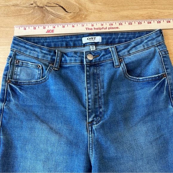 OAT NY JEANS 29 HIGH RISE STRAIGHT LEG SPLIT HEM CASUAL PREPPY WEEKEND COMFY - Picture 7 of 11